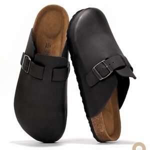 Project Cloud Men's Brooklyn Black Leather Clogs